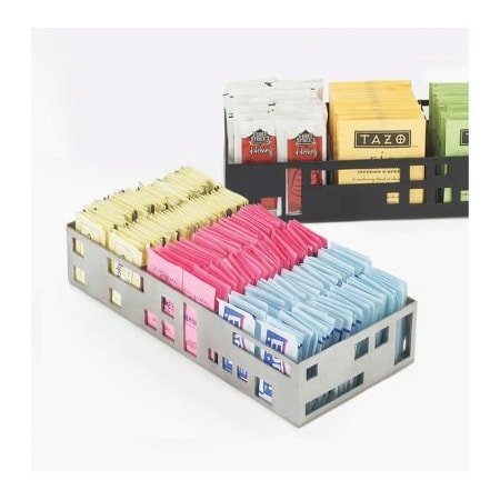 Cal-Mil Cal-Mil 1611-55 Squared Packet Organizer 9-1/4"W x 4-1/2"D x 2"H Stainless Steel 1611-55